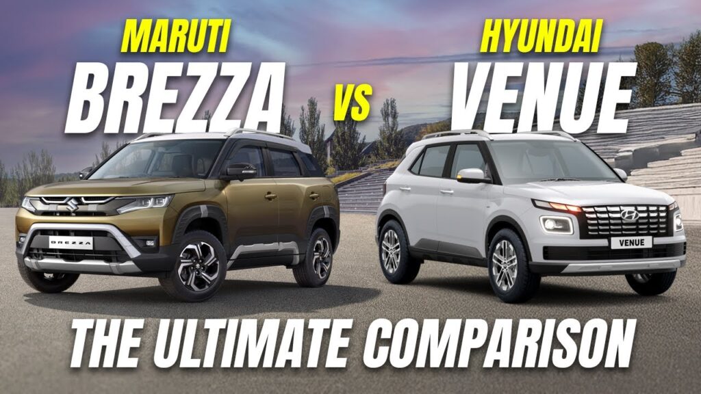 Hyundai Venue and Maruti Brezza 2025 side profile comparison